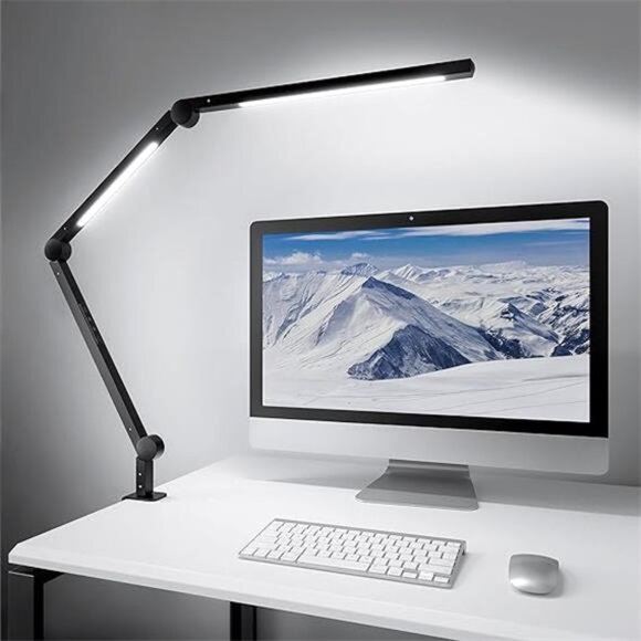 LED Desk Lamp with Clamp, Dual Light Desk Lamp with Swing Arm, 4 Color Modes - Picture 7 of 7